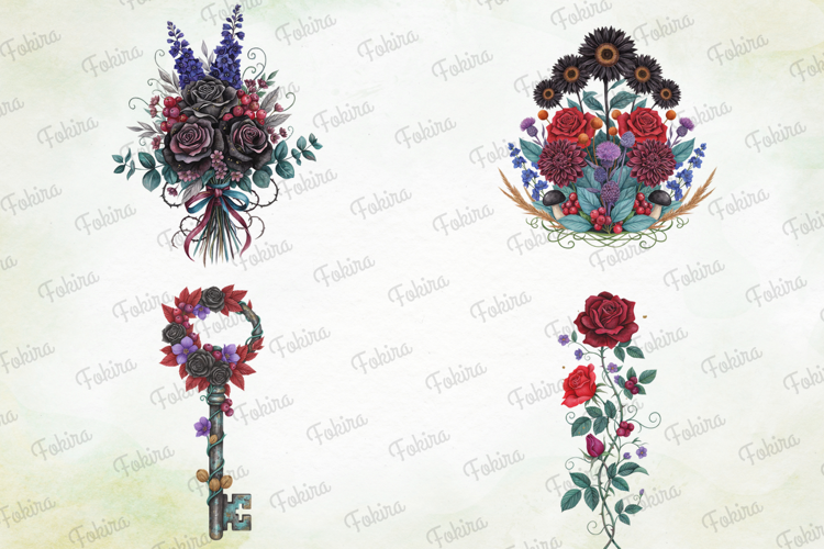 Midnight Gothic Garden Clipart PNG, midnight gothic garden