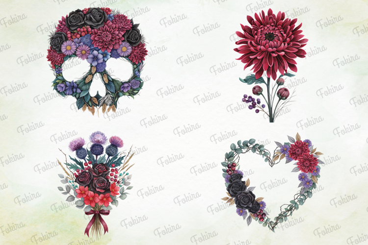 Midnight Gothic Garden Clipart PNG, midnight gothic garden