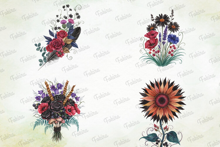 Midnight Gothic Garden Clipart PNG, midnight gothic garden example image 1