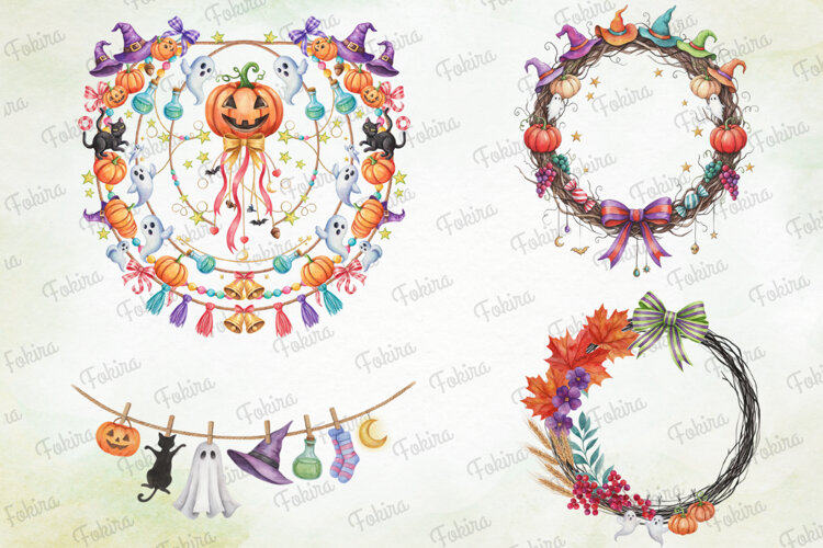 Halloween Garland Clipart PNG, halloween garland clipart png example image 1
