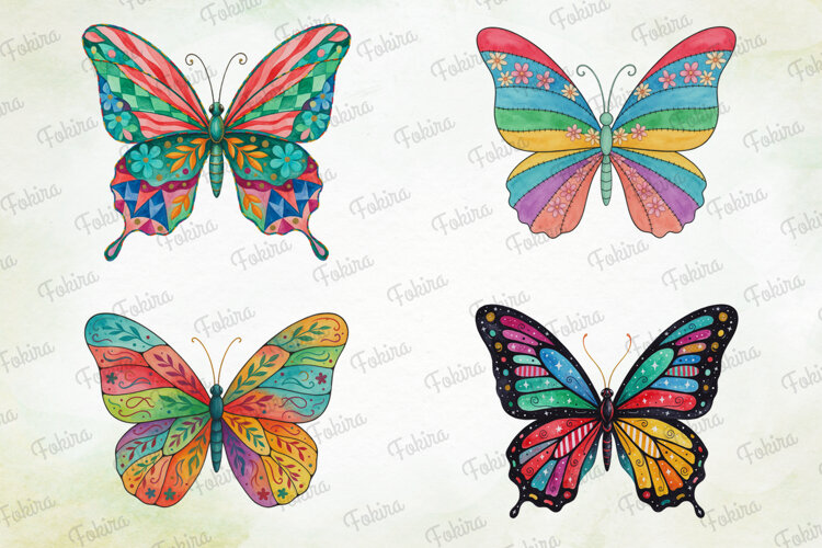 Patchwork Butterfly Clipart PNG, patchwork butterfly clipart example image 1