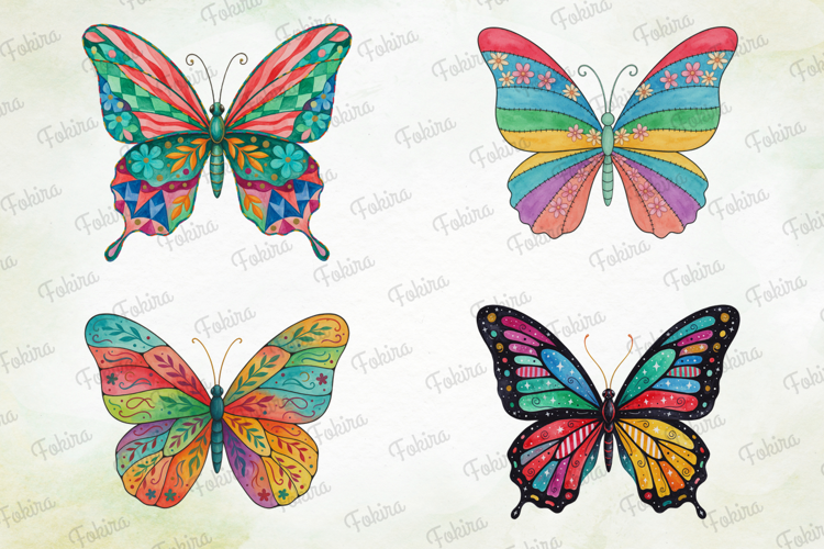 Patchwork Butterfly Clipart PNG, patchwork butterfly clipart