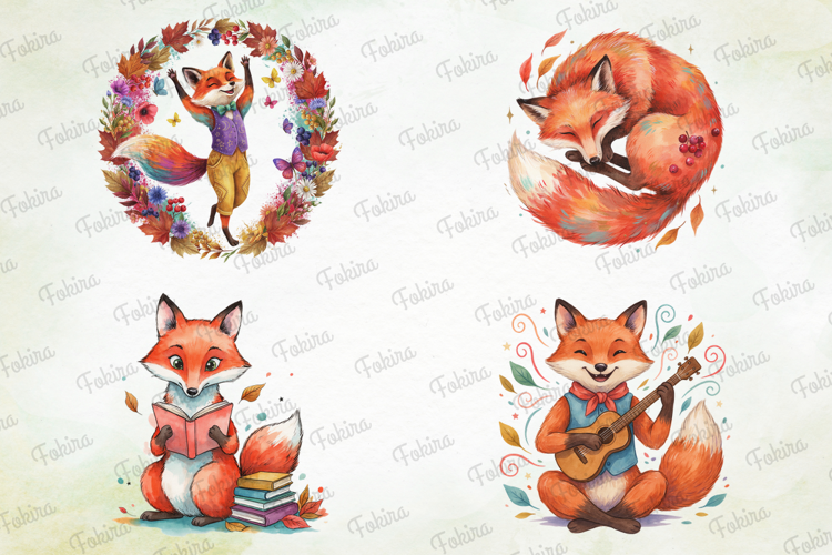 Woodland Fox Clipart PNG, woodland fox clipart png, cute fox