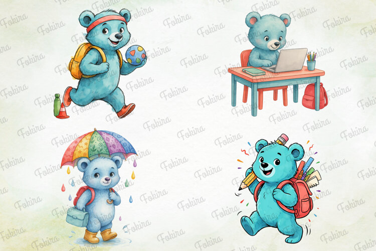 School Day Bear Clipart PNG, school day bear clipart png example image 1