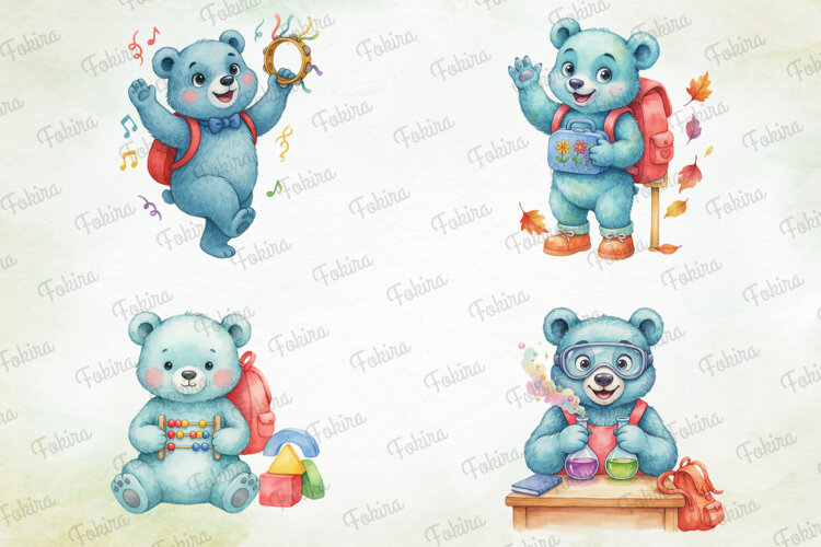 School Day Bear Clipart PNG, school day bear clipart png example image 1
