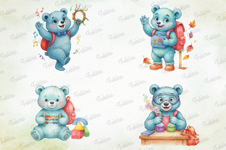 School Day Bear Clipart PNG, school day bear clipart png