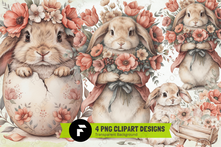Easter Clipart png, whimsical easter clipart png,