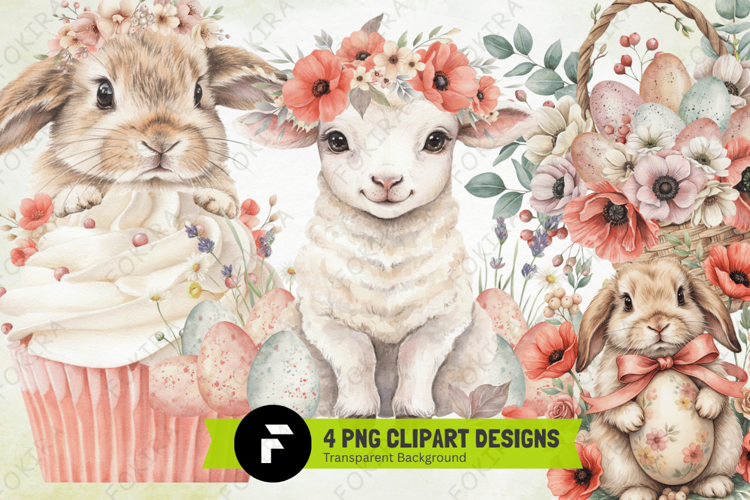 Easter Clipart png, whimsical easter clipart png Design