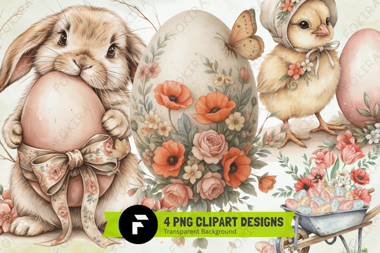 Easter Clipart png, whimsical easter clipart png
