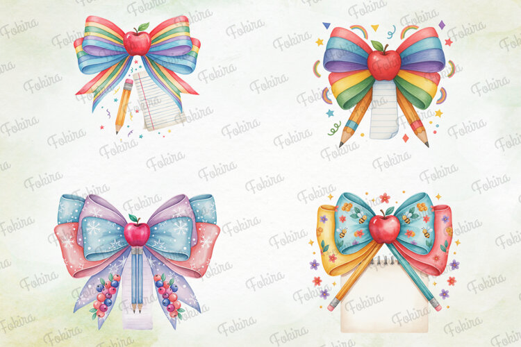Back to School Bow Clipart PNG, back to school bow clipart example image 1