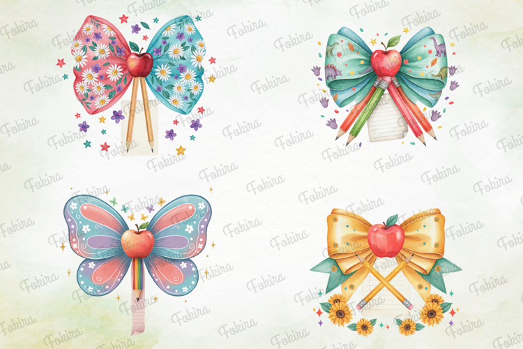 Back to School Bow Clipart PNG, back to school bow clipart