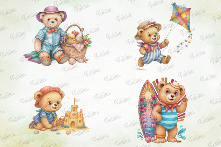 Summer Bear Clipart PNG, summer bear clipart png,cute summer