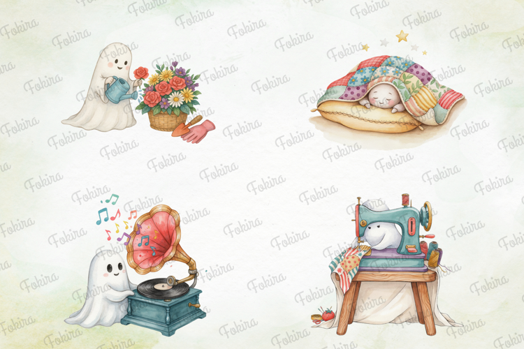 Cozy Ghost Storybook PNG, cozy ghost clipart, ghost storyboo