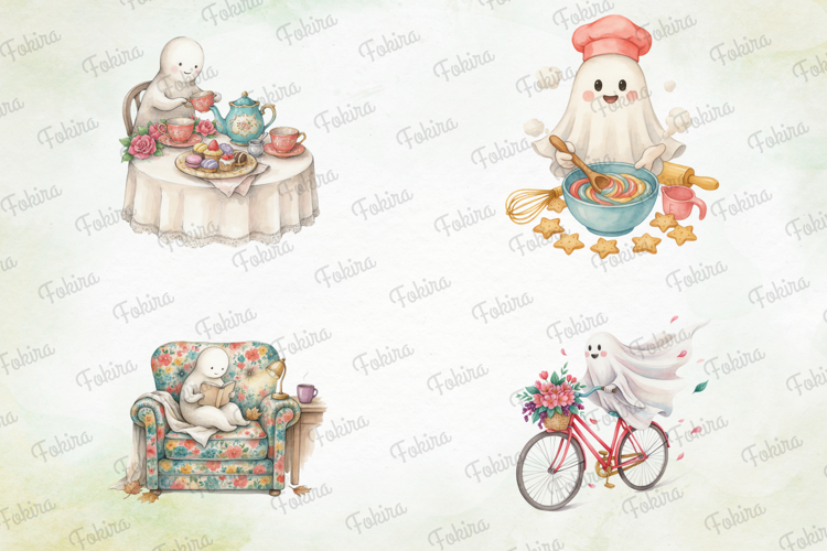Cozy Ghost Storybook PNG, cozy ghost clipart, ghost storyboo