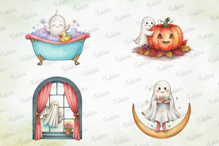 Cozy Ghost Storybook PNG, cozy ghost clipart, ghost storyboo