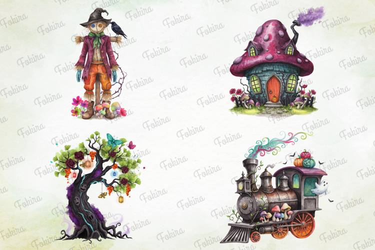 Vibrant Haunted Halloween Clipart PNG, vibrant halloween
