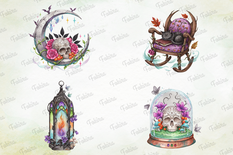 Vibrant Haunted Halloween Clipart PNG, vibrant halloween