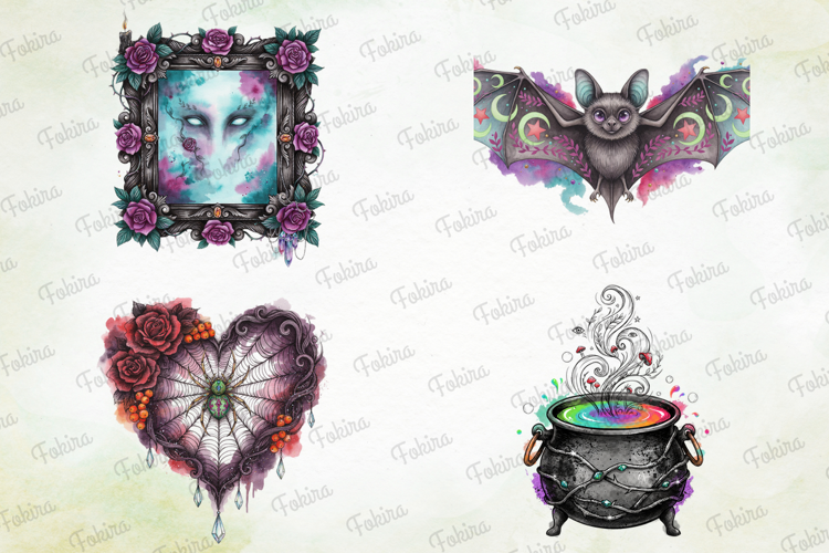 Vibrant Haunted Halloween Clipart PNG, vibrant halloween