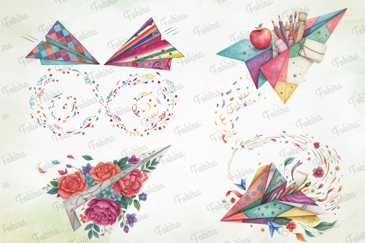Colorful Paper Airplane Clipart PNG colorful paper airplane
