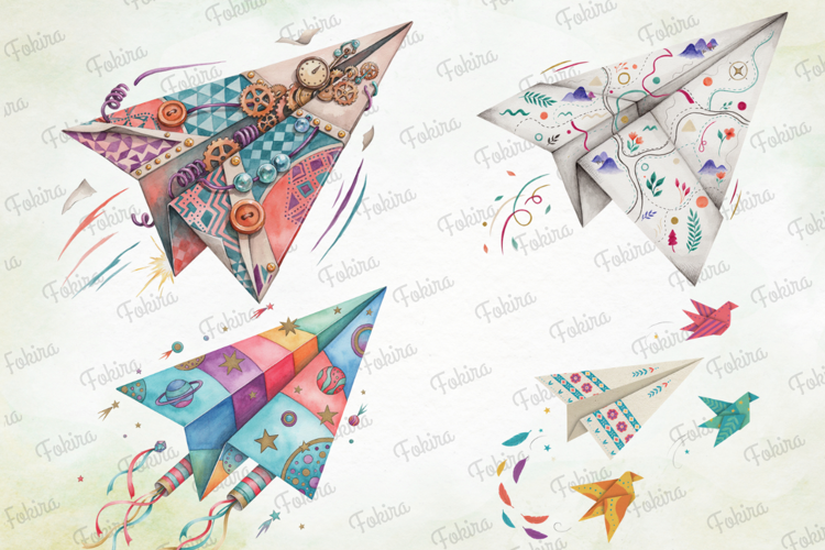 Colorful Paper Airplane Clipart PNG colorful paper airplane
