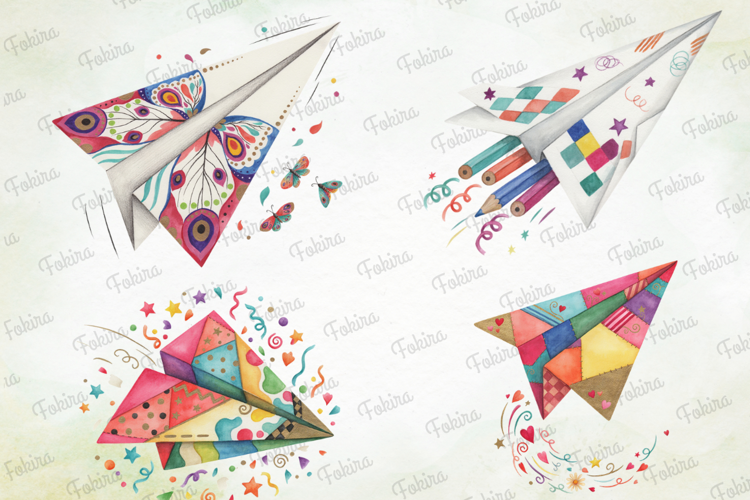 Colorful Paper Airplane Clipart PNG colorful paper airplane