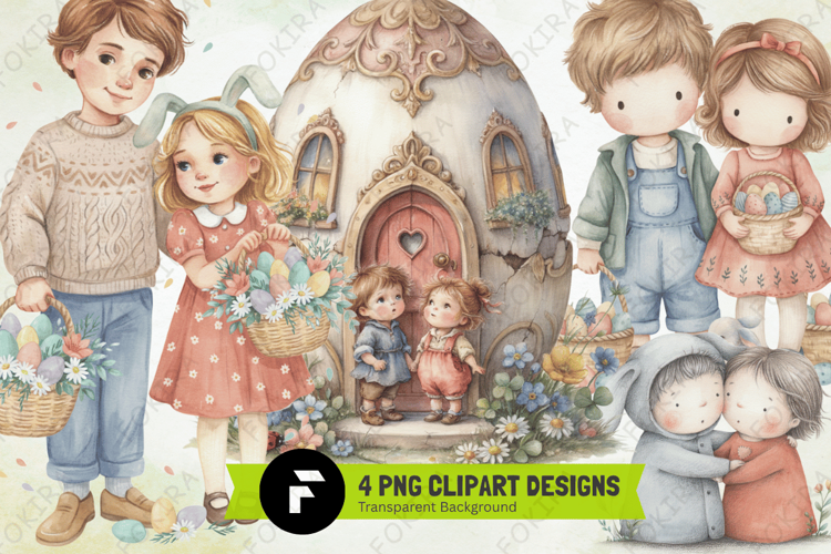 Whimsical Easter Couple Clipart PNG, whimsical easter couple