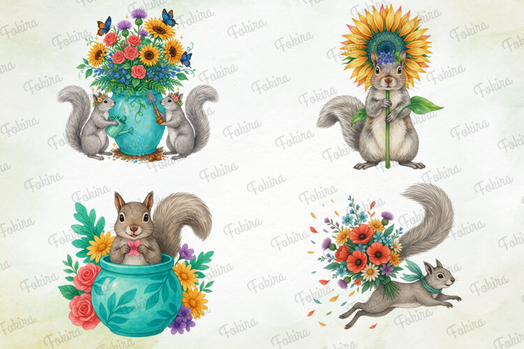 Squirrel Garden Clipart PNG, squirrel garden clipart png, example image 1