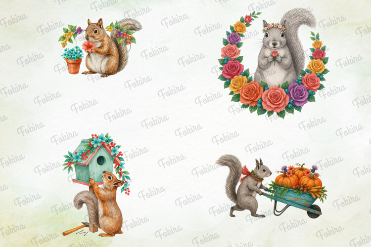 Squirrel Garden Clipart PNG, squirrel garden clipart png, example image 1