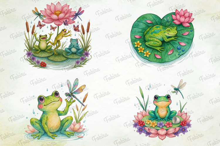 Frog & Dragonfly Clipart PNG, frog dragonfly clipart png,