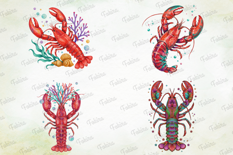 Radiant Coastal Lobster Clipart PNG, radiant coastal lobster