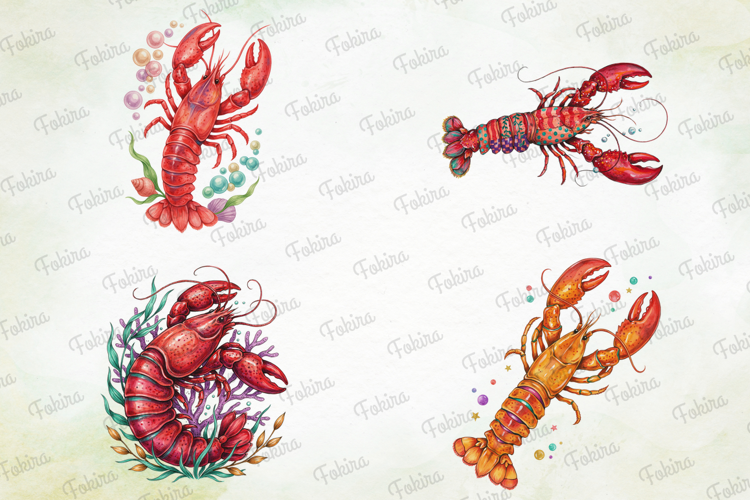 Radiant Coastal Lobster Clipart PNG, radiant coastal lobster