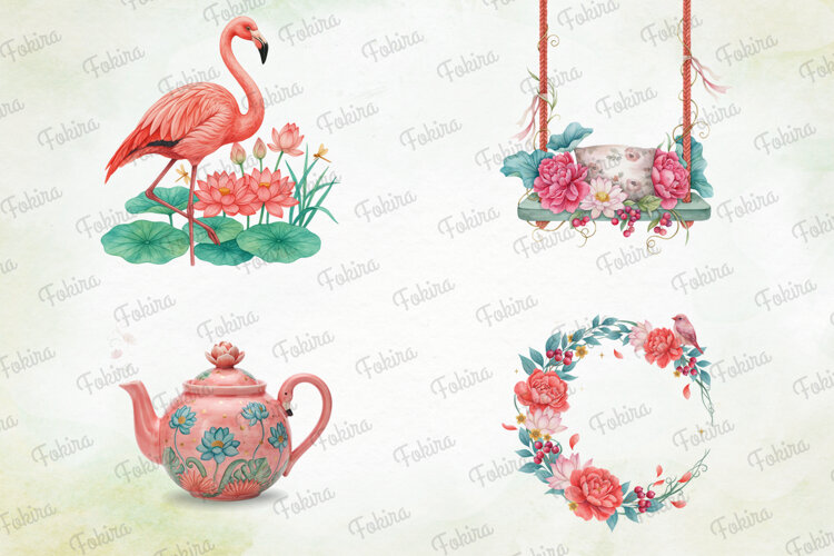 Blushing Jade Paradise PNG,jade paradise png, watercolor png example image 1