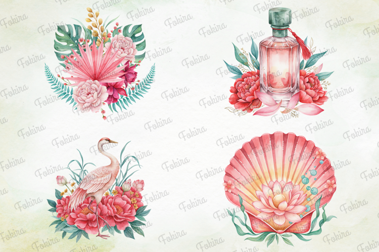 Blushing Jade Paradise PNG,jade paradise png, watercolor png