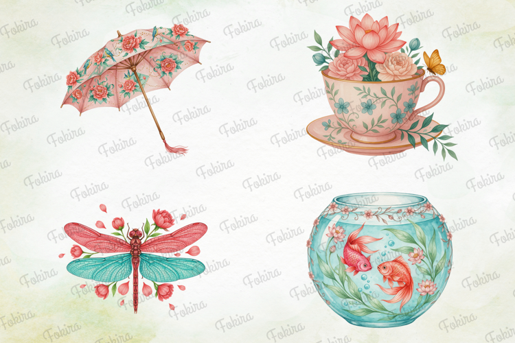 Blushing Jade Paradise PNG,jade paradise png, watercolor png