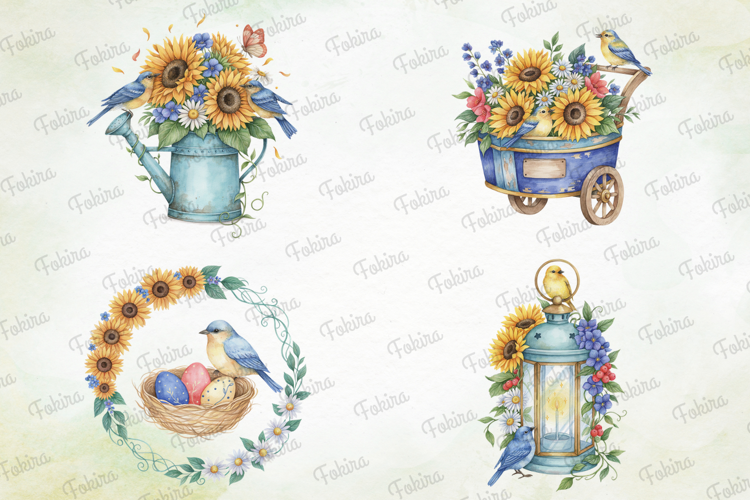 Golden Summer Bird Garden PNG ,summer bird clipart, golden b
