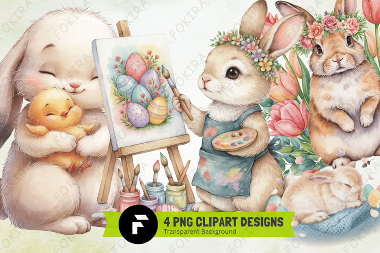 Easter Animals Clipart PNG,whimsical easter animal