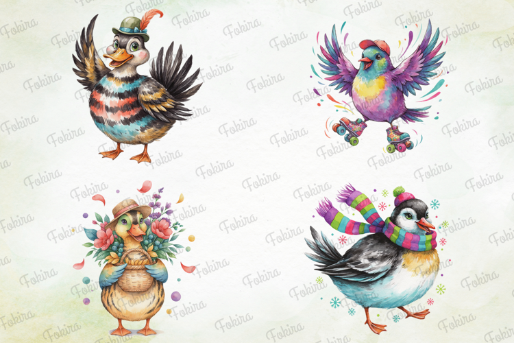 Waddling Bird Club Clipart PNG, waddling bird clipart png,