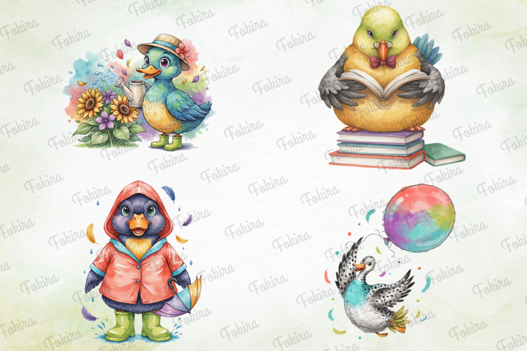 Waddling Bird Club Clipart PNG, waddling bird clipart png,