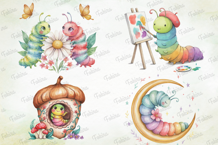 Garden Caterpillar Clipart PNG, cute caterpillar clipart png