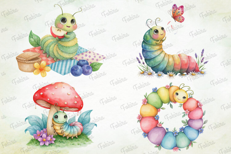 Garden Caterpillar Clipart PNG, cute caterpillar clipart png example image 1