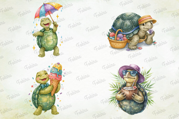 Sunny Turtle Watercolor Clipart png,turtle clipart png example image 1