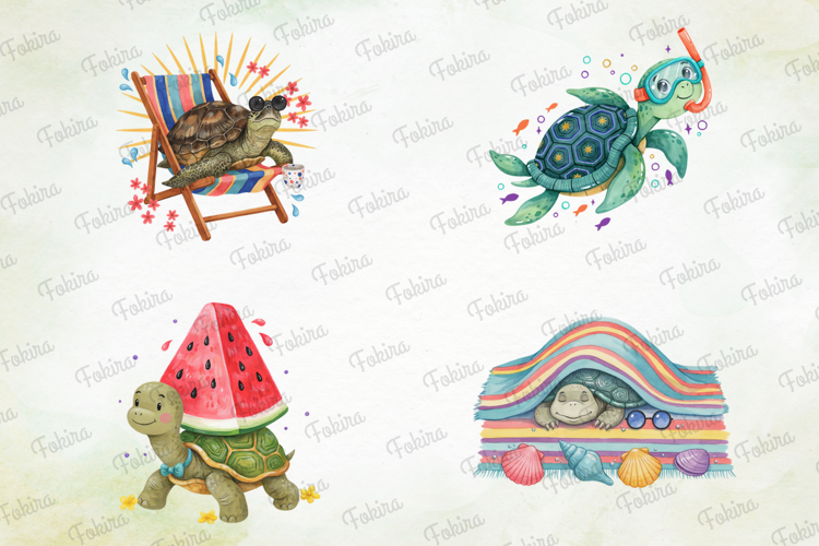 Sunny Turtle Watercolor Clipart png,turtle clipart png