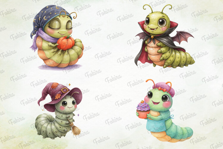 Halloween Caterpillar Clipart png, Halloween clipart, caterp example image 1