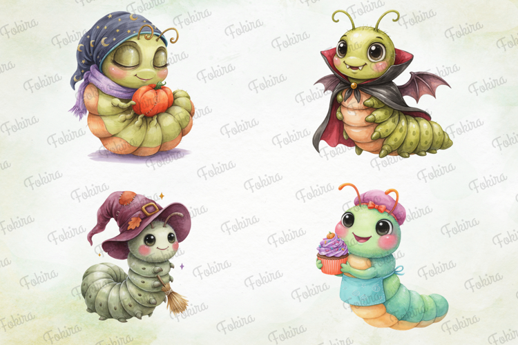 Halloween Caterpillar Clipart png, Halloween clipart, caterp