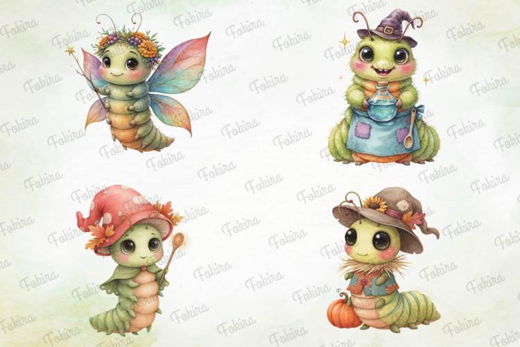 Halloween Caterpillar Clipart png, Halloween clipart png