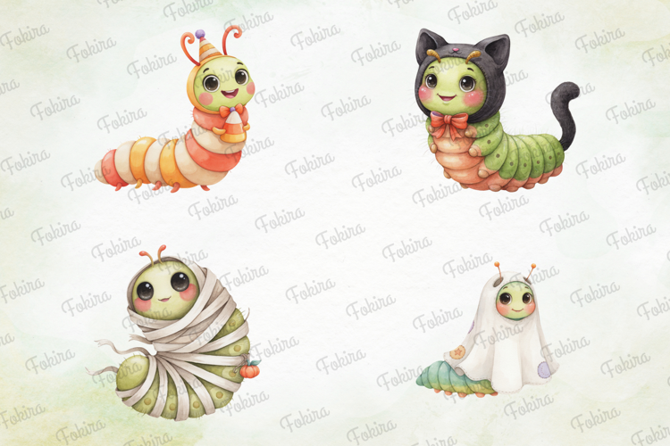 Halloween Caterpillar Clipart png, Halloween clipart