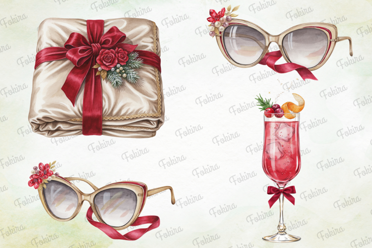 Crimson Holiday Glamour Clipart PNG, holiday glamour clipart