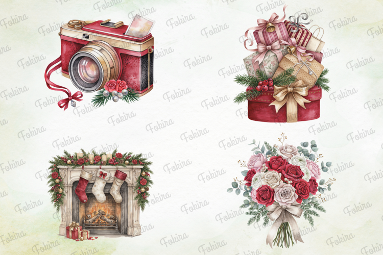 Crimson Holiday Glamour Clipart PNG, holiday glamour clipart