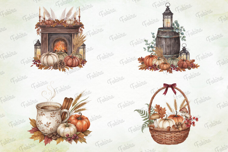 Rustic Harvest Hearth Clipart PNG , rustic harvest hearth example image 1