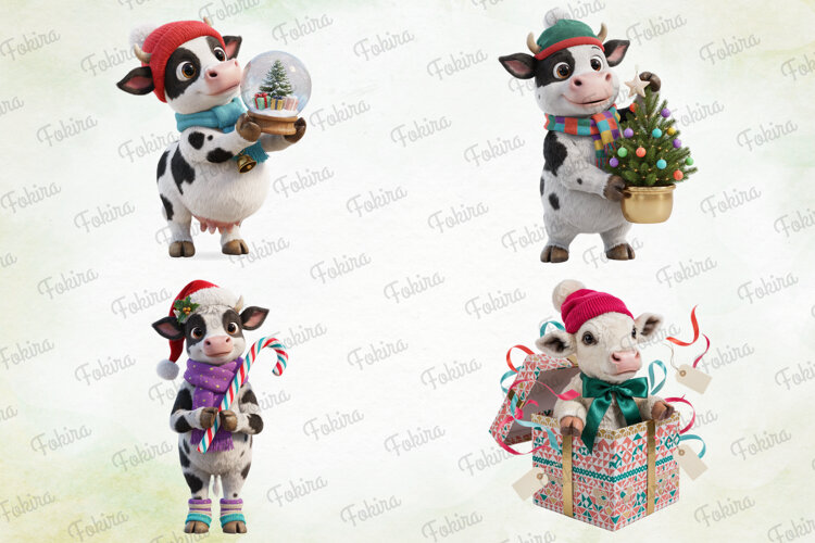 Merry Moo Christmas Cow Clipart PNG, merry moo christmas cow example image 1